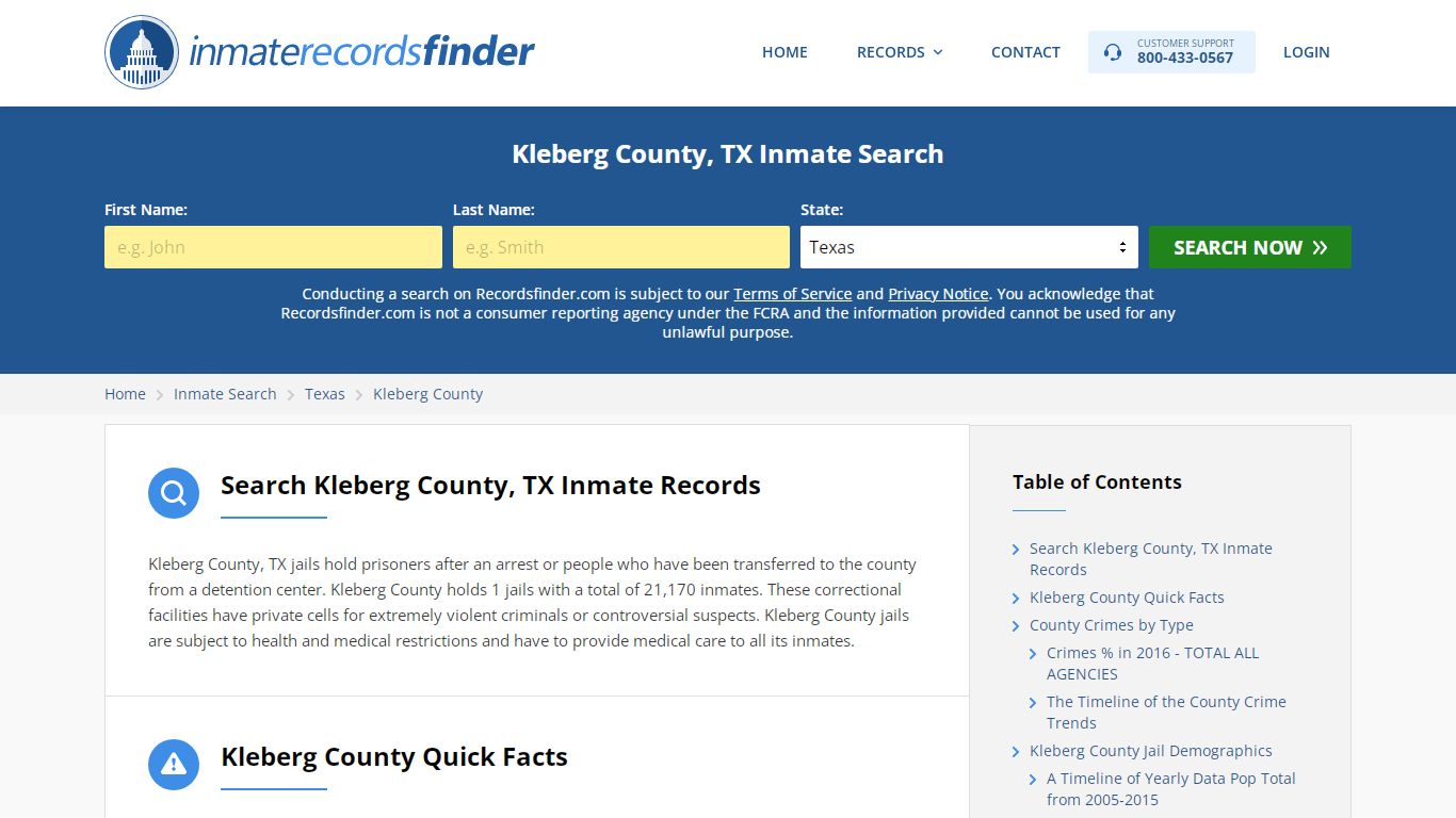 Kleberg County, TX Inmate Lookup & Jail Records Online