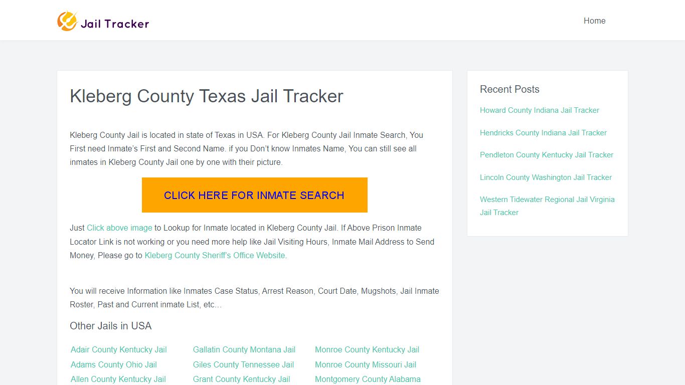 Kleberg County Texas Jail Tracker - Inmate Search Online